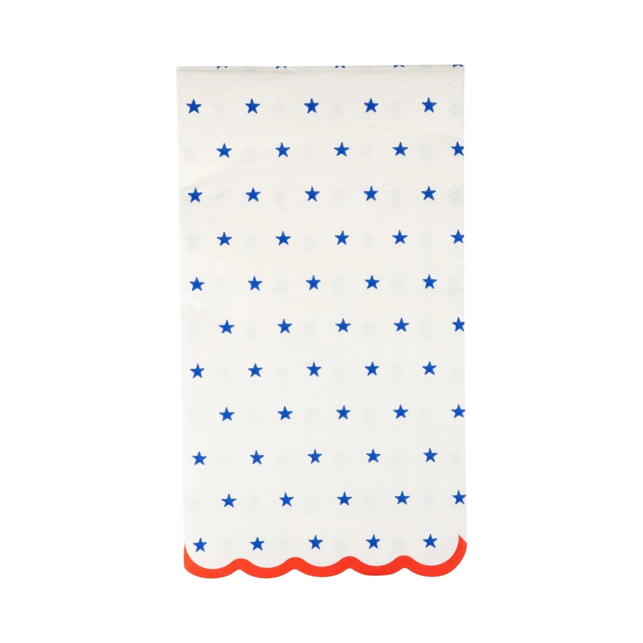 Blue Stars Scallop Napkins Red, White & Blue Holiday & Christmas Party Decor, Patriotic Tableware for BBQs, Memorial Day & Celebrations